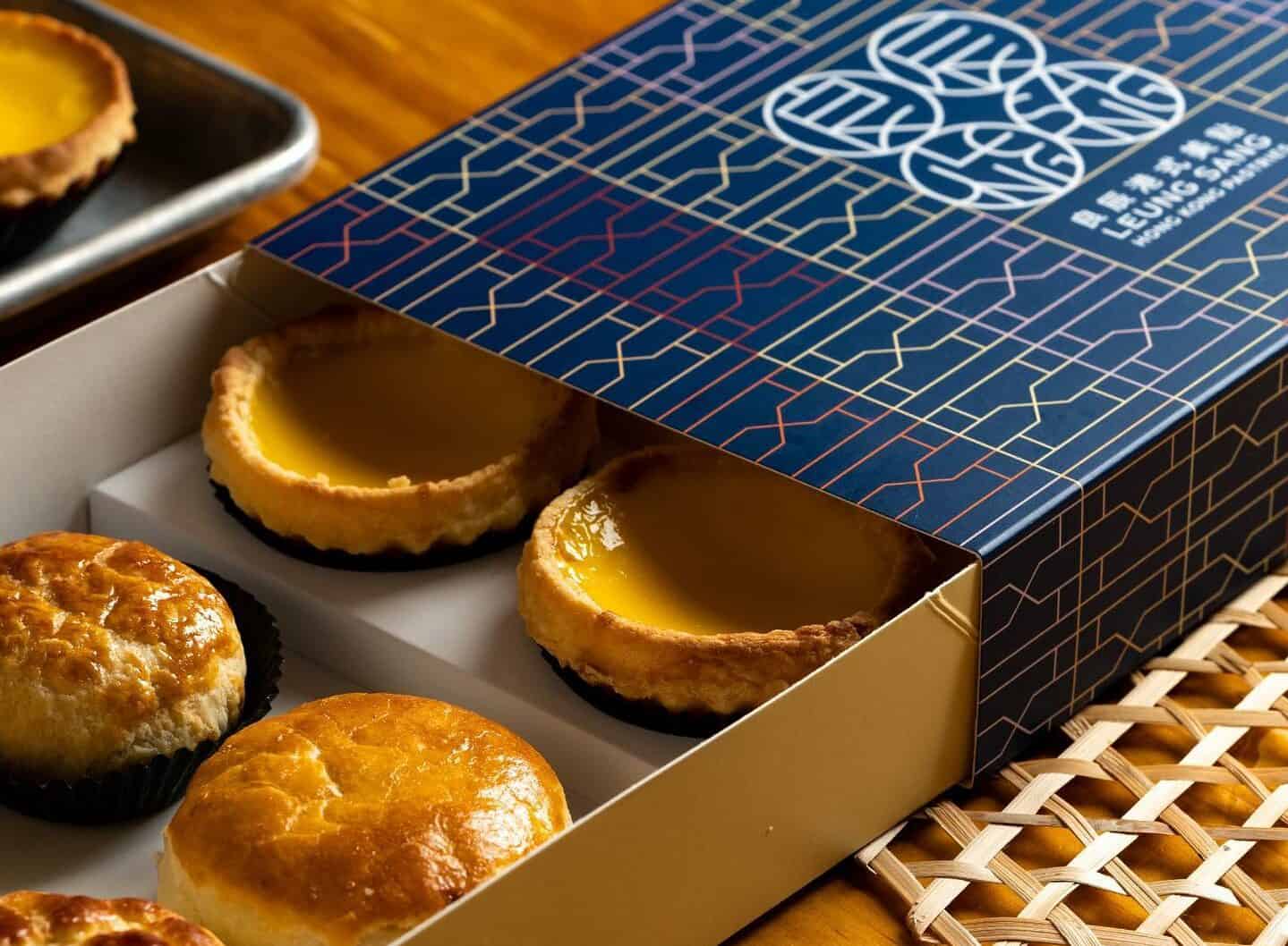 Leung Sang Hong Kong Pastries — egg tarts and polo buns in signature gift box