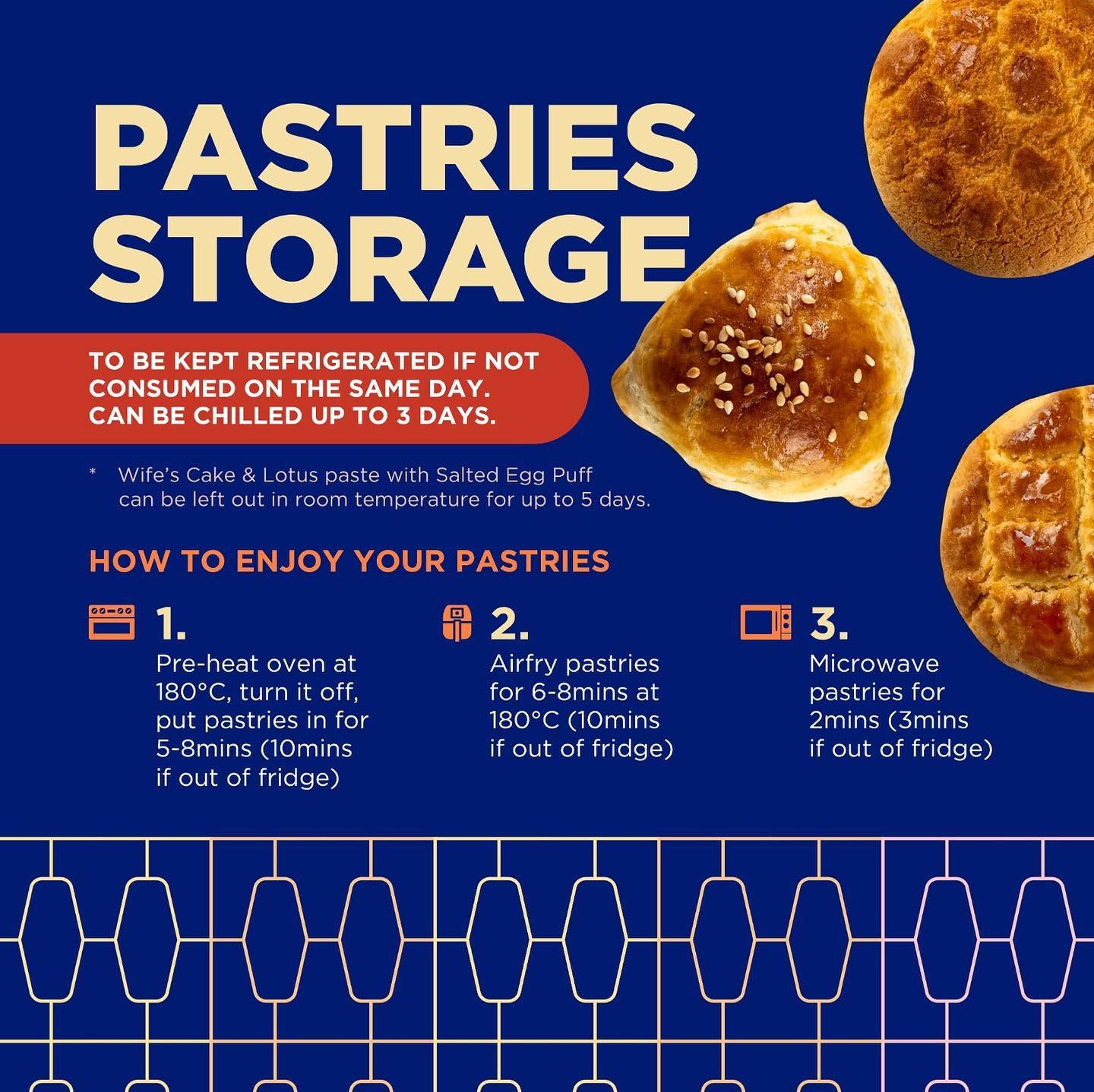 Leung Sang Pastries Storage and Reheating Guide